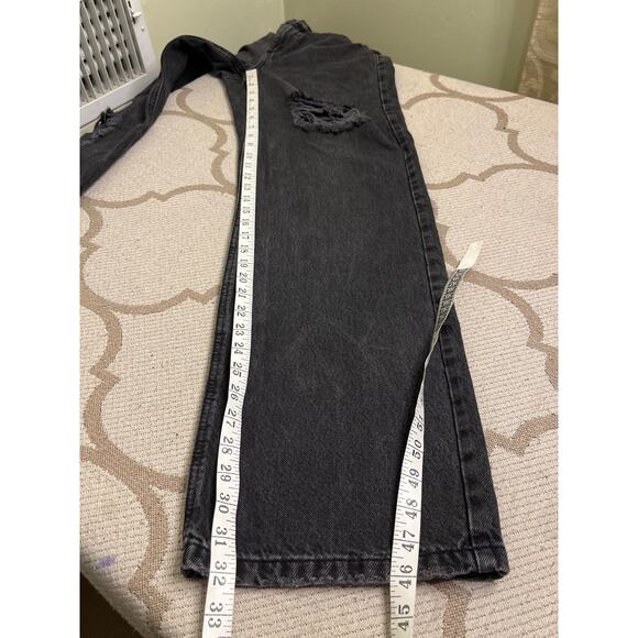 Garage denim street wide leg black distressed jeans, size: 00/23 - Picture 6 of 15